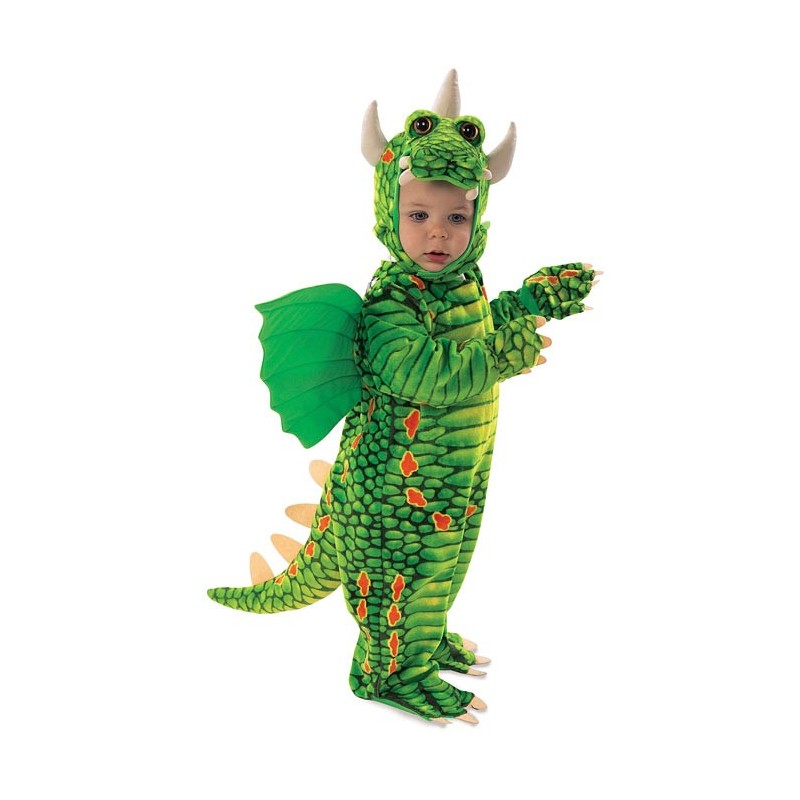 Fantasia Dinossauro Verde Infantil Halloween Carnaval
