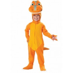 Fantasia Dinossauro Laranjado Infantil Halloween Carnaval