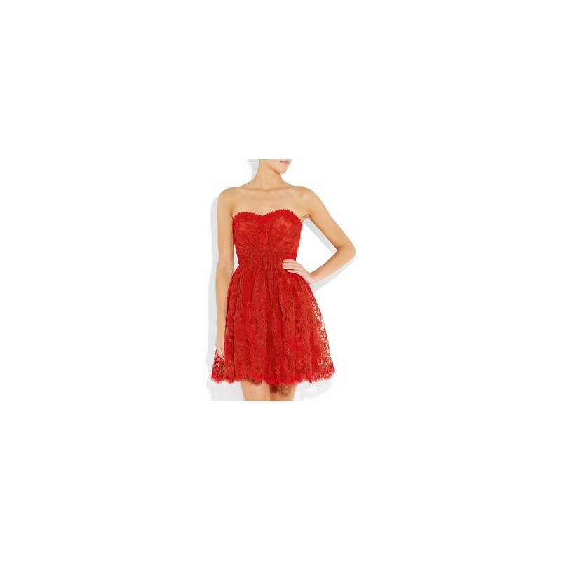 Vestido Curto Renda Vermelho Tomara que Caia