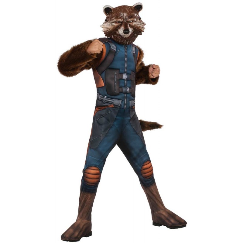 Fantasia Luxo Adulto Masculina Rocket Guardiões da Galáxia Halloween Cosplay