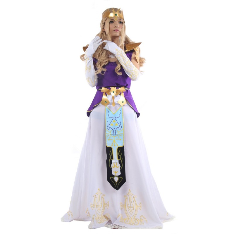 Fantasia Feminina Princesa Zelda Luxo Halloween Cosplay Carnaval