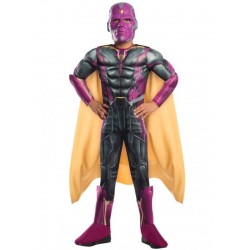 Fantasia Infantil Vision Luxo Vingadores Cosplay Carnaval Halloween