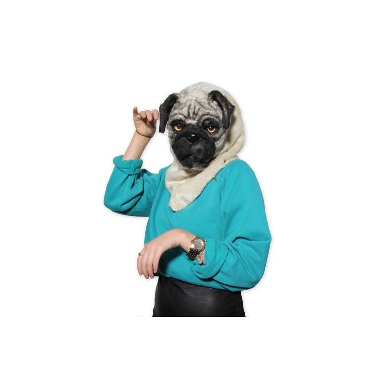 Fantasia Adulto Máscara Pug Cachorro Carnaval Halloween