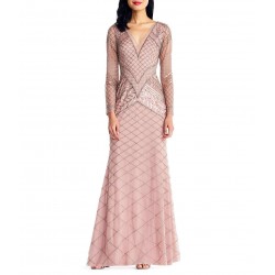 vestido longo rosa nude