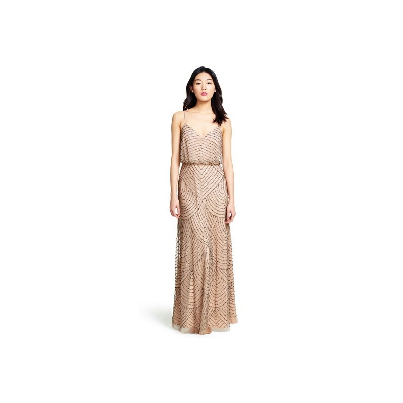 Vestido Festa Longo Nude Alcinhas Leve Cintura Marcada