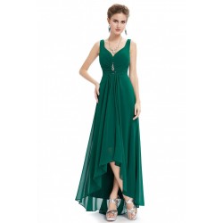 Vestido Longo Festa Verde Chiffon Alças Importado