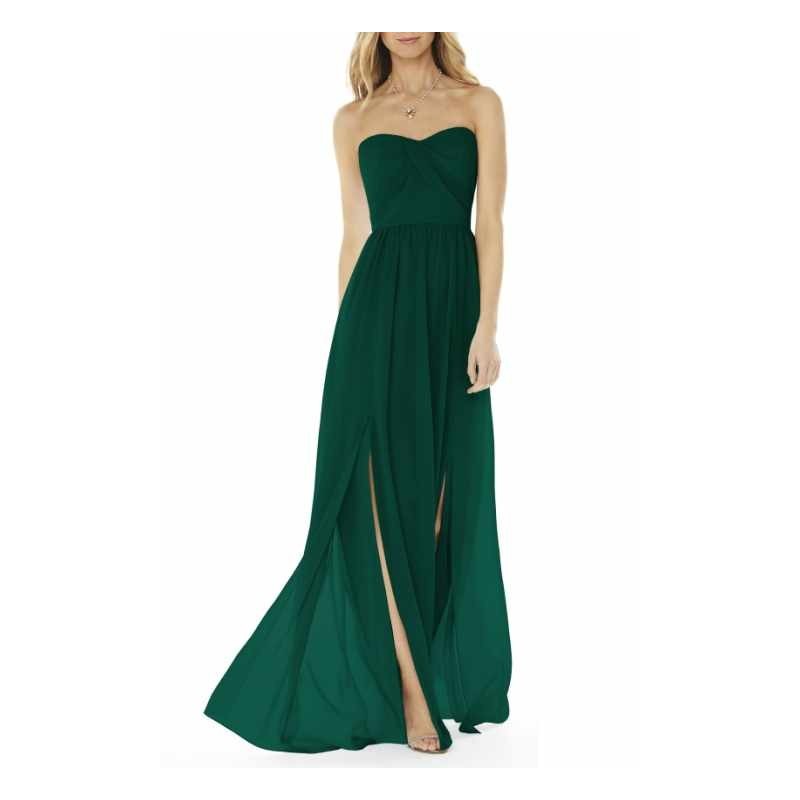 vestido verde de festa longo