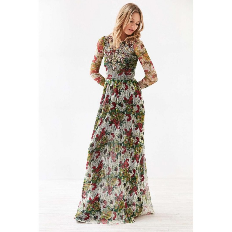 vestidos florais longos para festa