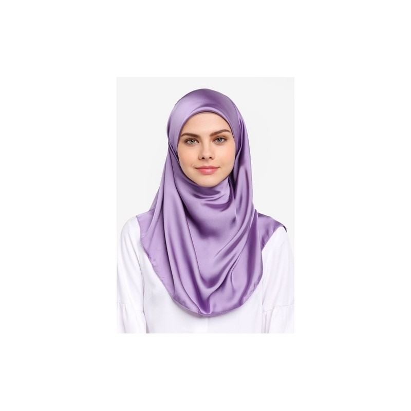 Hijab Véu Cetim Lilás RoxoTraje Muçulmano Mulheres