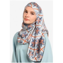 Hijab Véu Cetim Estampado Traje Muçulmano Mulheres