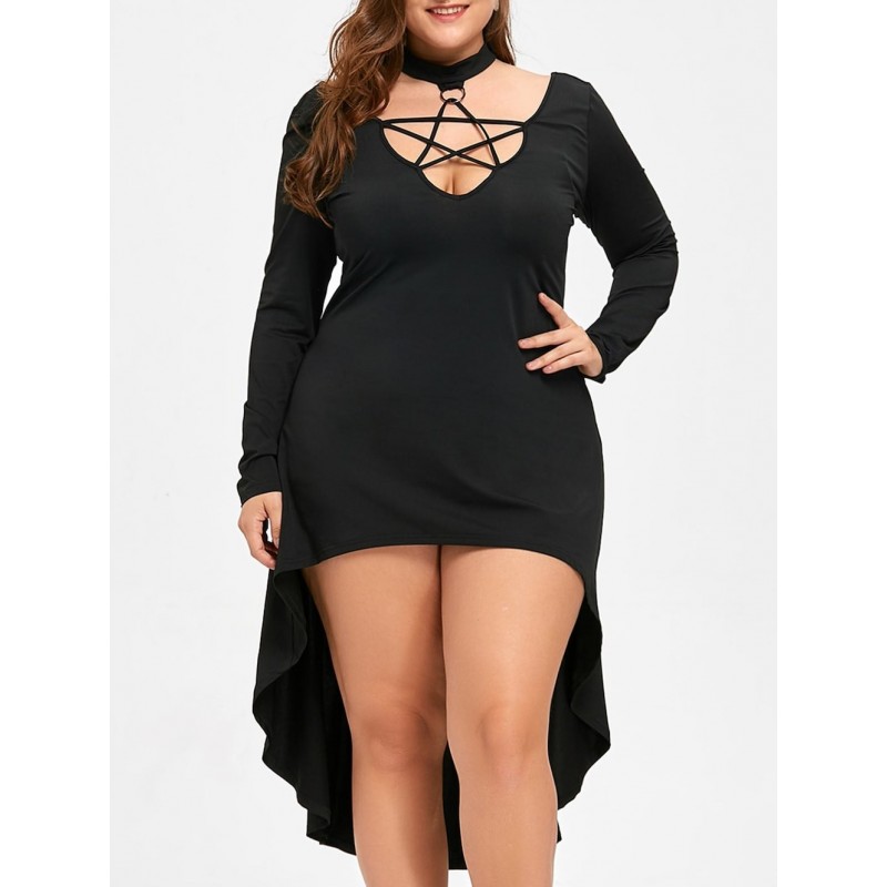 vestido plus size preto curto