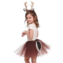 Fantasia Infantil Animais Veado Saia Tutu Meninas Halloween Carnaval