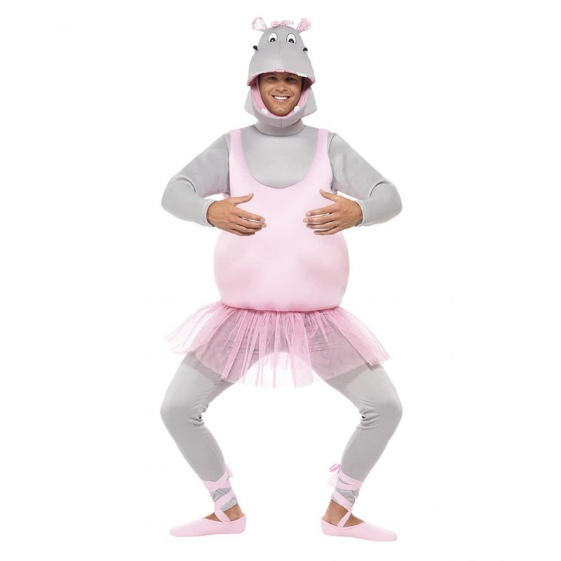 Fantasia Adulto Bailarina Hipopótamo Cômica Halloween Carnaval