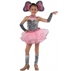 Fantasia Infantil Meninas Bailarina Elefante Cor de Rosa Halloween Carnaval