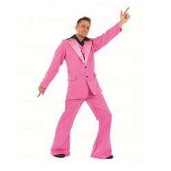 Fantasia Masculina Anos 70 80 Terno Rosa Halloween Carnaval Festa