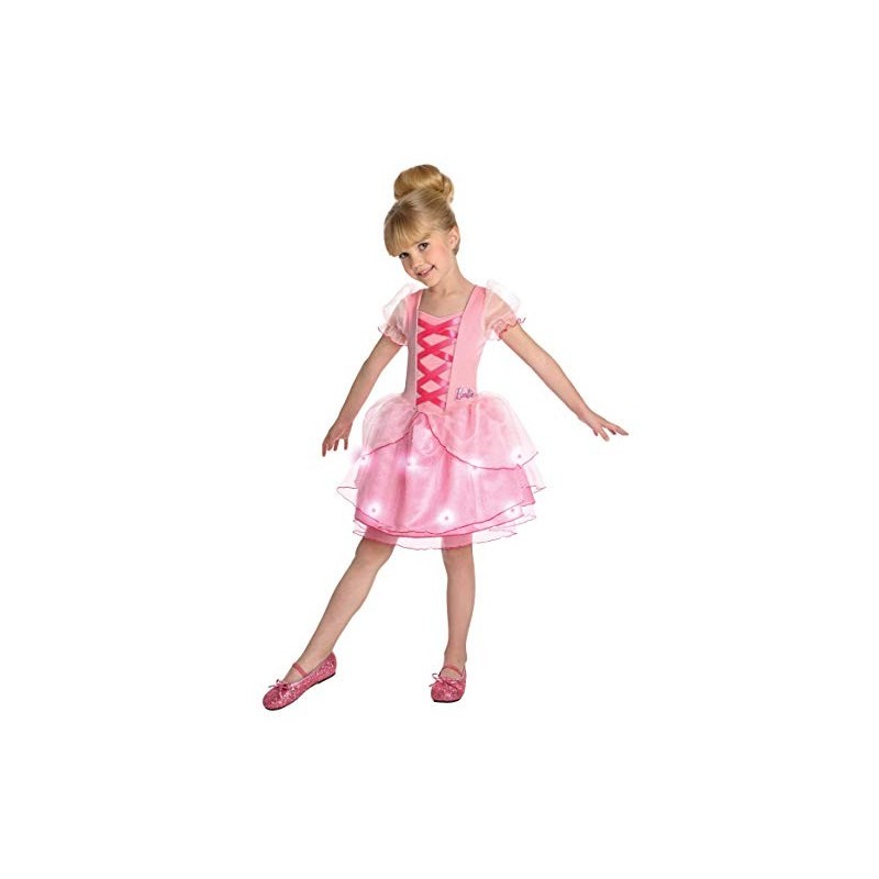 Fantasia Infantil Meninas Barbie Bailarina Rosa Halloween Carnaval