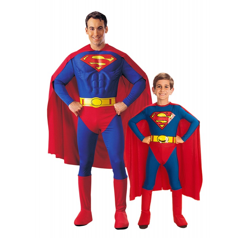 Fantasia Super Pai e Super Filho Superman Meninos Halloween Carnaval