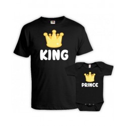 Fantasia Camisetas Rei e Príncipe Pai e Filho Halloween Carnaval