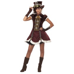 Fantasia Feminina Adulto Steampunk Vestido Cosplay Halloween Carnaval