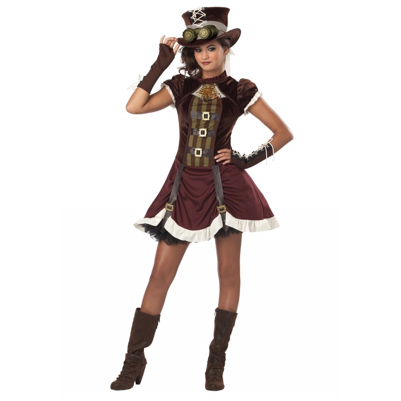 Fantasia Feminina Adulto Steampunk Vestido Cosplay Halloween Carnaval