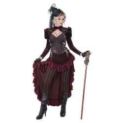 Fantasia Feminina Adulto Vitoriana Steampunk Cosplay Halloween Carnaval