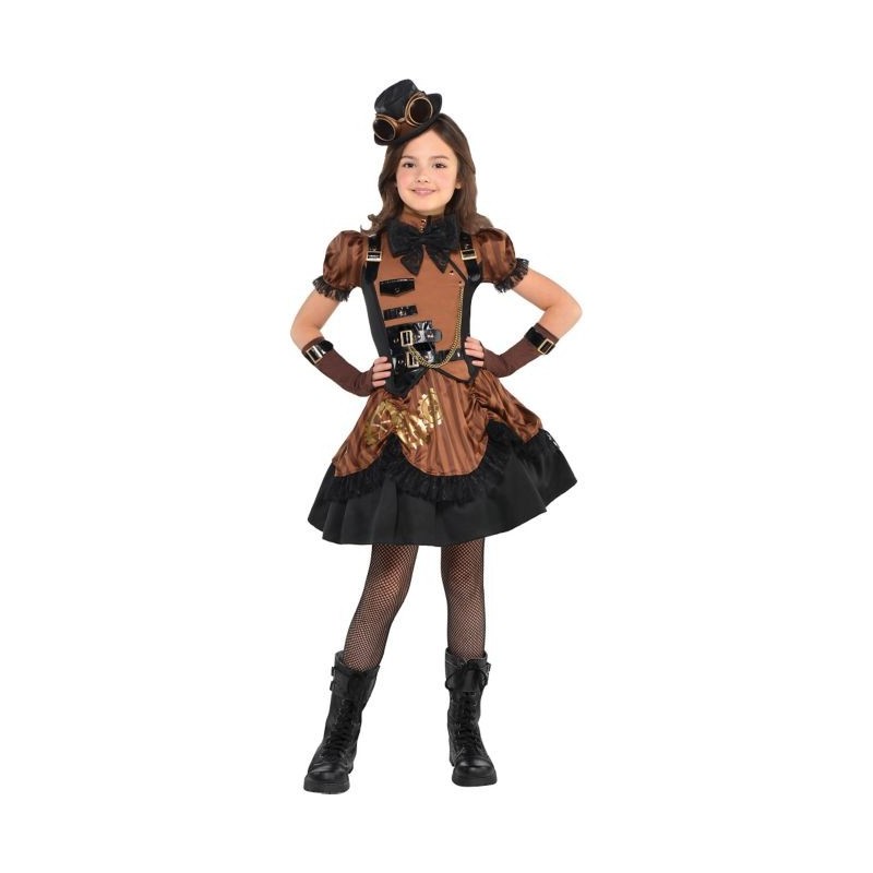 Fantasia Infantil Meninas Vitoriana Steampunk Cosplay Halloween Carnaval