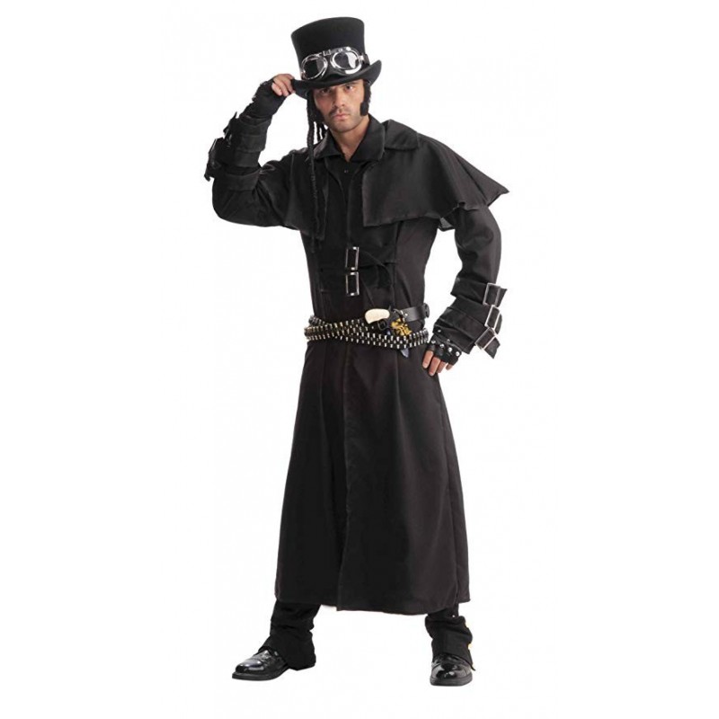 Fantasia Masculina Adulto Steampunk Cosplay Black Halloween Carnaval