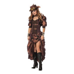 Fantasia Feminina Steampunk Luxo Halloween Carnaval Cosplay