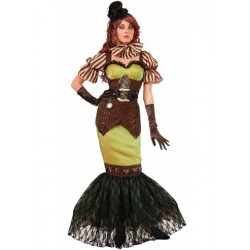 Fantasia Feminina Sereia Steampunk Halloween Cosplay Carnaval