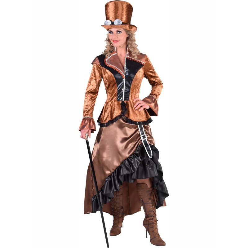 Fantasia Feminina Dama Steampunk Halloween Cosplay Carnaval