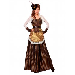 Fantasia Feminina Senhorita Steampunk Halloween Cosplay Carnaval