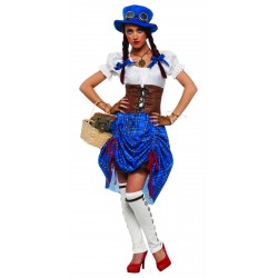 Fantasia Feminina Dorothy Steampunk Halloween Cosplay Carnaval