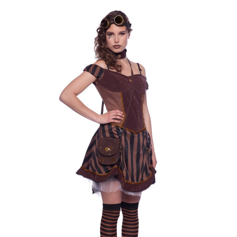 Fantasia Feminina Mulher Steampunk Halloween Cosplay Carnaval