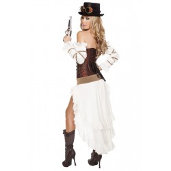 Fantasia Feminina Dama Steampunk Sexy Halloween Carnaval