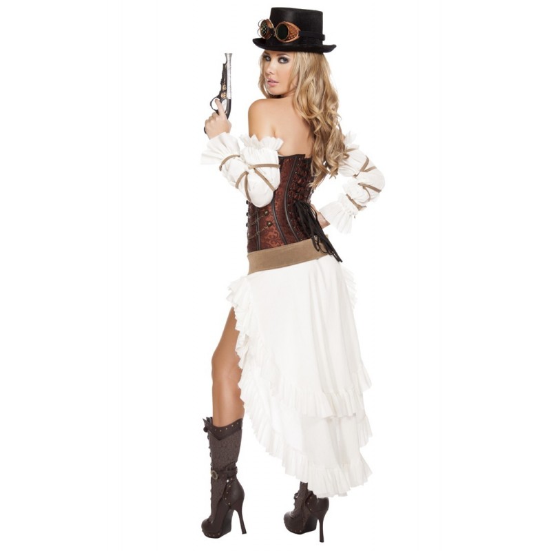 Fantasia Feminina Dama Steampunk Sexy Halloween Carnaval