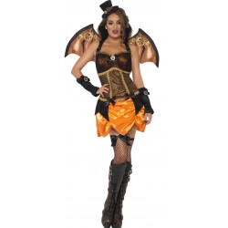 Fantasia Feminina Vampira Steampunk Sexy Halloween Carnaval