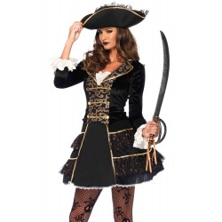 Fantasia Feminina Pirata Black Luxo Traje para Festa a Fantasia Carnaval Halloween