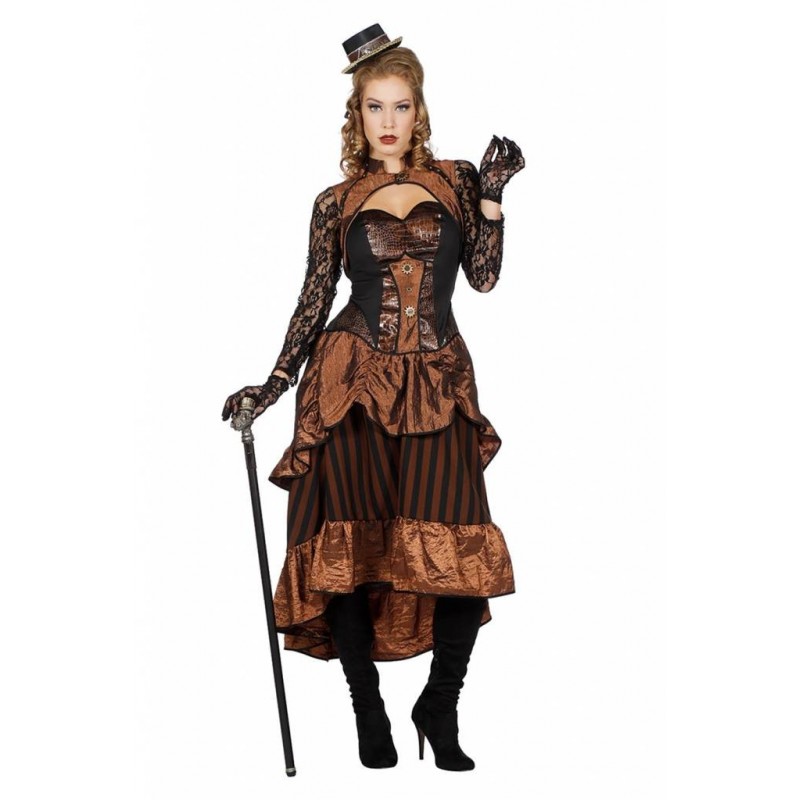 Fantasia Feminina Dama Steampunk Cosplay Halloween Carnaval