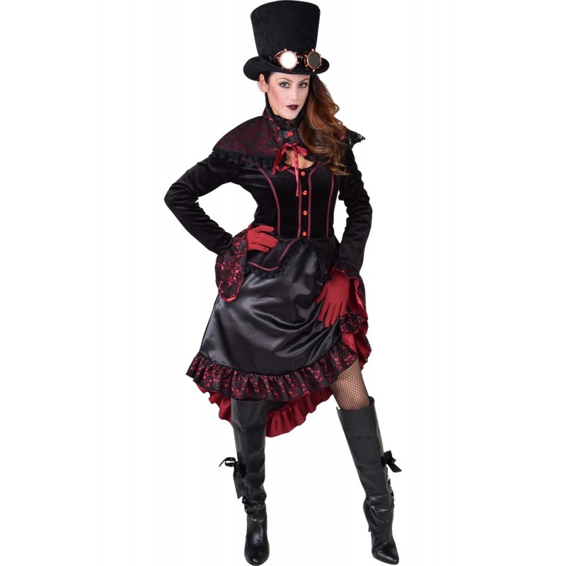 Fantasia Feminina Mulher Vitoriana Steampunk Cosplay Halloween Carnaval