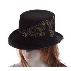 Chapéu Steampunk Feminino Retrô Adulto Fantasia Cosplay Halloween Carnaval