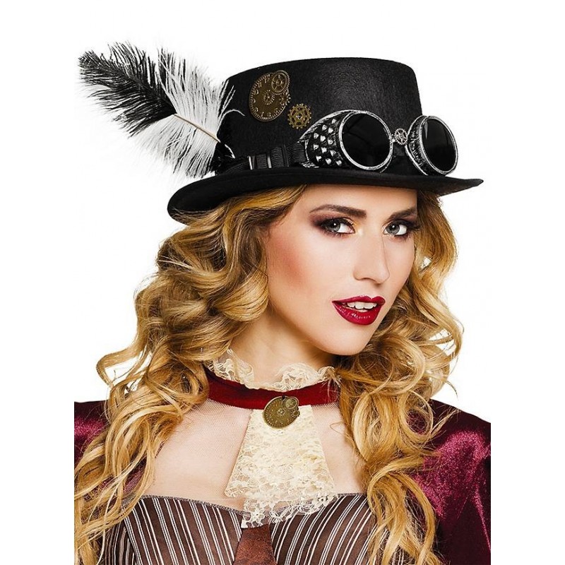 Chapéu Top Hat Steampunk Vitoriano Mulheres Fantasia Cosplay Carnaval Halloween