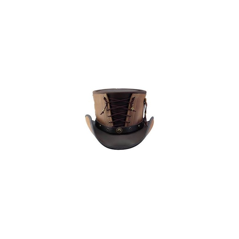 Chapéu Steampunk Masculino Marrom Couro Goggles Retrô Halloween Cosplay Chapéu Steampunk Masculino Marrom Couro Goggles Retrô Halloween Cosplay