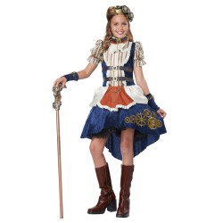 Fantasia Infantil Meninas Steampunk Halloween Carnaval Cosplay