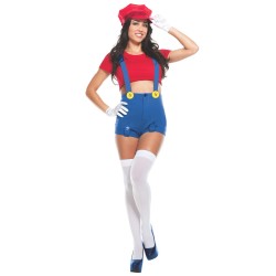 Fantasia Adulto Feminina Super Mario Geek Sexy Carnaval Halloween Cosplay