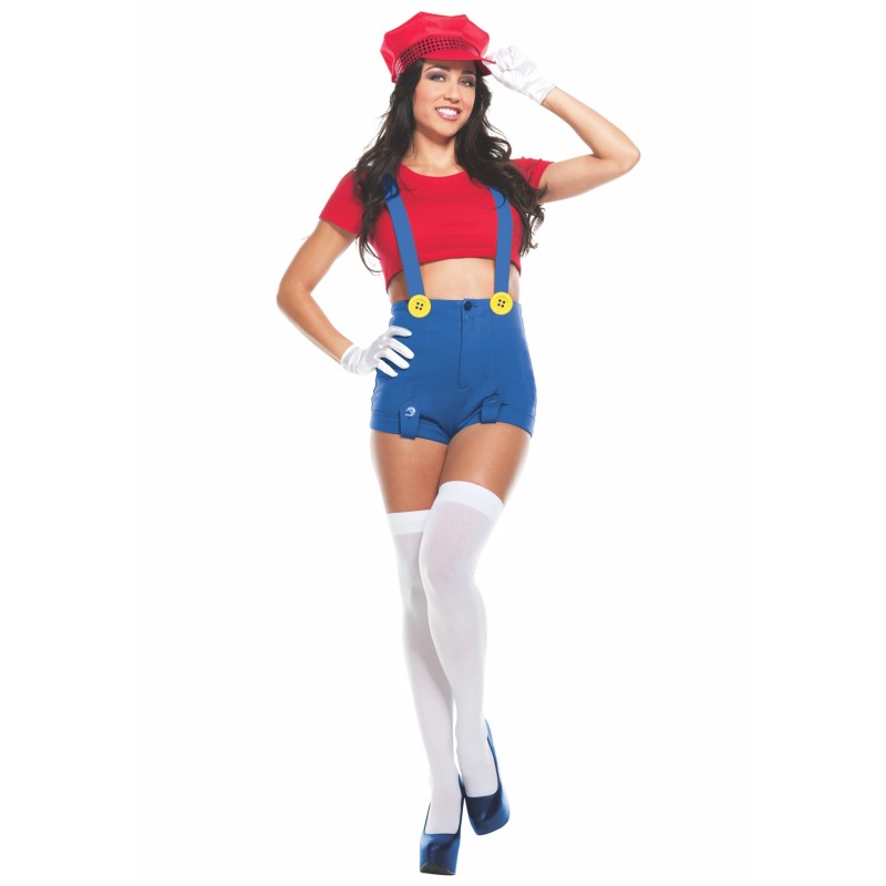 Fantasia Adulto Feminina Super Mario Geek Sexy Carnaval Halloween Cosplay