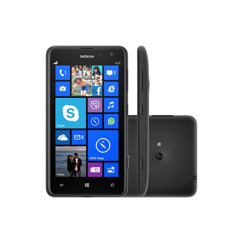 Smartphone Nokia Lumia 625 Preto Dual Core 1.2GHz Tela 4.7" Windows Phone 8 5MP Câmera Frontal VGA 4G Wi-Fi Bluetooth GPS