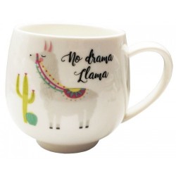 Caneca Cerâmica Lhama Bege No Drama Lhama Decorativa