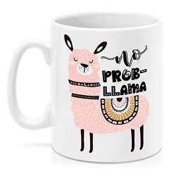 Caneca Cerâmica No Probe-Lhama Branca Decorativa