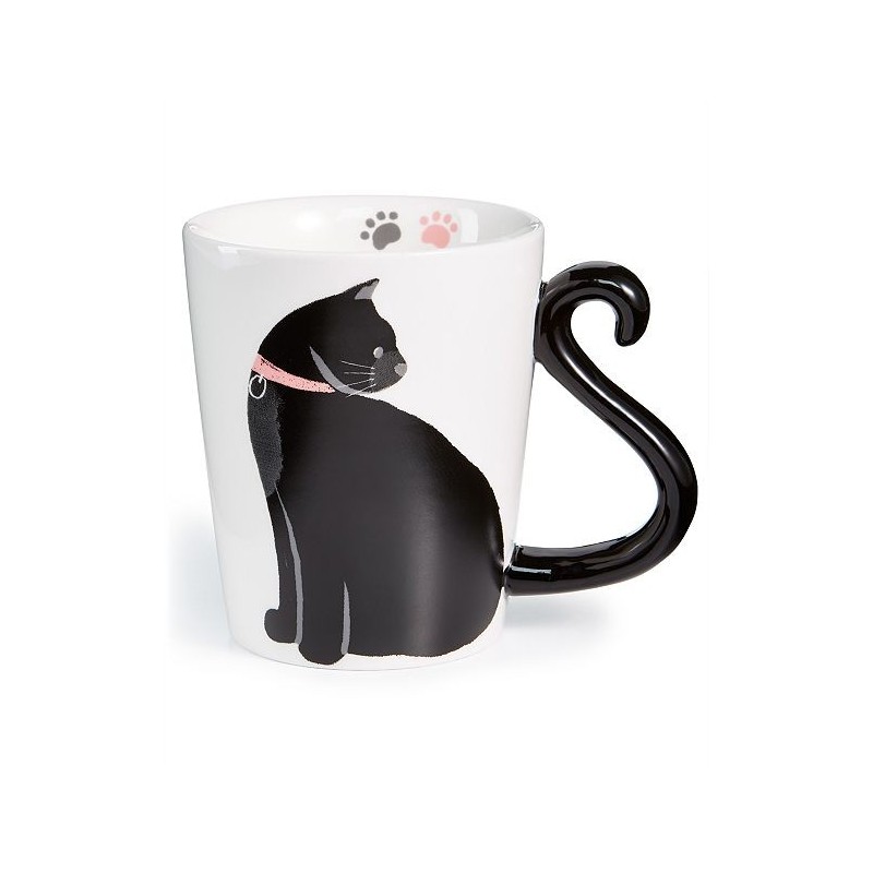 Caneca Porcelana Gato Preto Decorativa Cat Lovers Presente