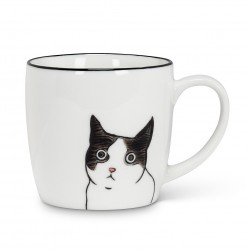 Caneca Cerâmica Gato Branca CatLovers Decorativa Café Chá